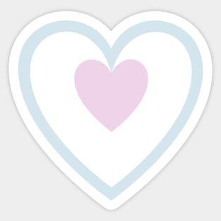 Heart in Heart Design Blue & Pink Sticker